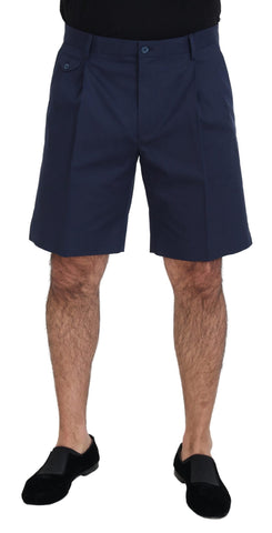 Blue Chinos Cotton Stretch Casual Shorts Dolce & Gabbana