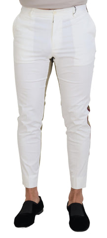 White Brown Slim Fit Chino Pants Dolce & Gabbana