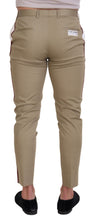 White Brown Slim Fit Chino Pants Dolce & Gabbana