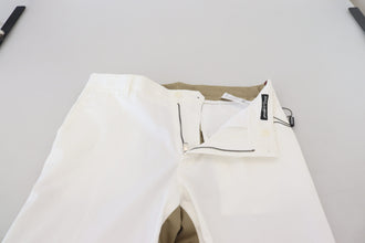 White Brown Slim Fit Chino Pants Dolce & Gabbana