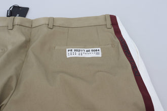 White Brown Slim Fit Chino Pants Dolce & Gabbana