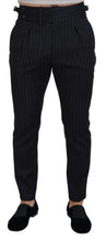 Black Wool Striped Chino Pants Dolce & Gabbana