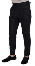Black Wool Striped Chino Pants Dolce & Gabbana