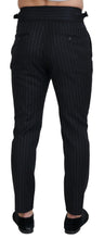 Black Wool Striped Chino Pants Dolce & Gabbana