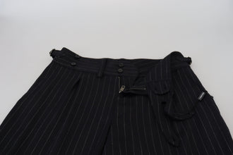 Black Wool Striped Chino Pants Dolce & Gabbana