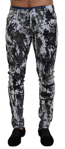 Multicolor Cotton Tie Dye Skinny Denim Jeans Dolce & Gabbana
