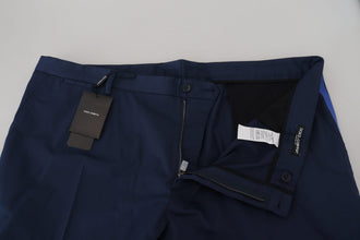Blue Cotton Men Cropped Pants Dolce & Gabbana