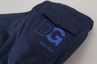 Blue Cotton Men Cropped Pants Dolce & Gabbana