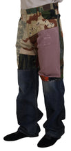 Multicolor Silk Patchwork Men Denim Jeans Dolce & Gabbana