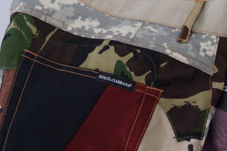 Multicolor Silk Patchwork Men Denim Jeans Dolce & Gabbana