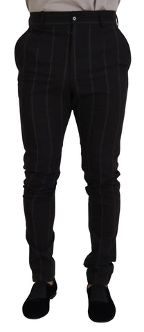 Black Wool Chino Formal Men Pants Dolce & Gabbana