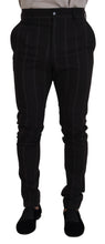 Black Wool Chino Formal Men Pants Dolce & Gabbana