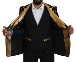Black Gold Fantasy Tuxedo Slim Fit Suit Dolce & Gabbana