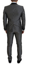 Black White Silk MARTINI Slim Fit Suit Dolce & Gabbana