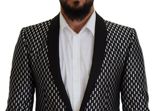 Black White Silk MARTINI Slim Fit Suit Dolce & Gabbana