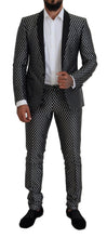 Black White Silk MARTINI Slim Fit Suit Dolce & Gabbana