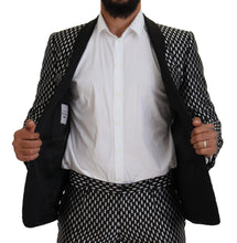 Black White Silk MARTINI Slim Fit Suit Dolce & Gabbana