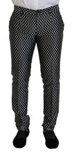 Black White Silk MARTINI Slim Fit Suit Dolce & Gabbana