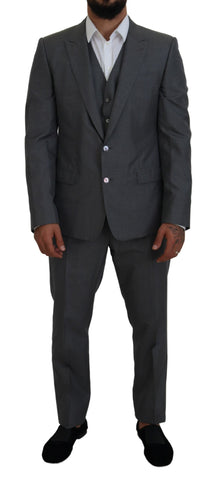 Gray MARTINI 3 Piece Slim Fit Suit Dolce & Gabbana