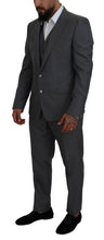 Gray MARTINI 3 Piece Slim Fit Suit Dolce & Gabbana