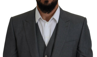 Gray MARTINI 3 Piece Slim Fit Suit Dolce & Gabbana