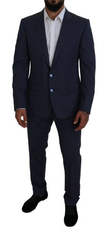 Blue Wool MARTINI 2 Piece Slim Fit Suit Dolce & Gabbana