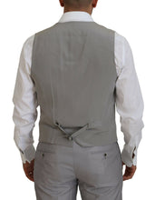 Silver Wool Silk 3 Piece Slim Fit Suit Dolce & Gabbana