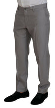 Silver Wool Silk 3 Piece Slim Fit Suit Dolce & Gabbana