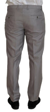 Silver Wool Silk 3 Piece Slim Fit Suit Dolce & Gabbana