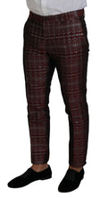 Bordeaux Silver GOLD Slim Fit Suit Dolce & Gabbana