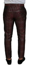 Bordeaux Silver GOLD Slim Fit Suit Dolce & Gabbana