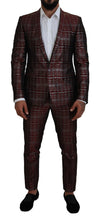 Bordeaux Silver GOLD Slim Fit Suit Dolce & Gabbana