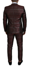 Bordeaux Silver GOLD Slim Fit Suit Dolce & Gabbana