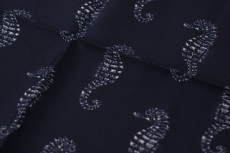 Blue Seahorse DG Printed Square Handkerchief Scarf Dolce & Gabbana