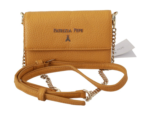 Yellow Logo Leather Shoulder Strap Sling Bag Patrizia Pepe
