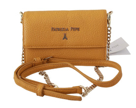 Yellow Logo Leather Shoulder Strap Sling Bag Patrizia Pepe