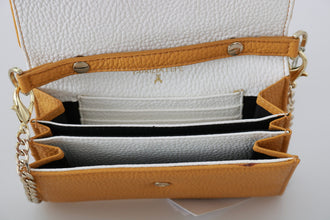 Yellow Logo Leather Shoulder Strap Sling Bag Patrizia Pepe