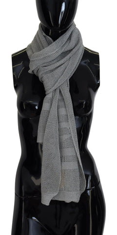 Gray Logo Knitted Neck Wrap Shawl Foulard Scarf John Galliano