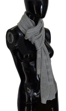 Gray Logo Knitted Neck Wrap Shawl Foulard Scarf John Galliano