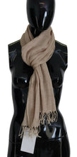 Beige Cotton Shawl Foulard Fringe Scarf Costume National