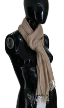 Beige Cotton Shawl Foulard Fringe Scarf Costume National