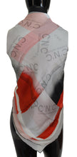 Gray Red Shawl Foulard Wrap Scarf Costume National