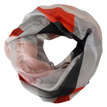 Gray Red Shawl Foulard Wrap Scarf Costume National