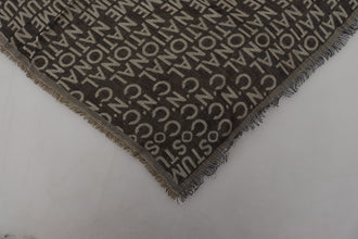 Gray Logo Knit Neck Wrap Shawl Scarf Costume National