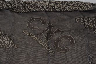 Gray Logo Knit Neck Wrap Shawl Scarf Costume National