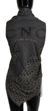 Gray Logo Knit Neck Wrap Shawl Scarf Costume National