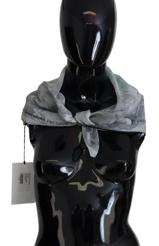 Gray Print Shawl Foulard Branded Scarf Costume National