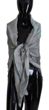 Gray Print Shawl Foulard Fringes Scarf Costume National