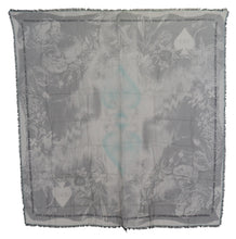 Gray Print Shawl Foulard Fringes Scarf Costume National