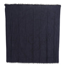 Dark Blue Wool Neck Wrap Shawl Fringes Scarf GF Ferre